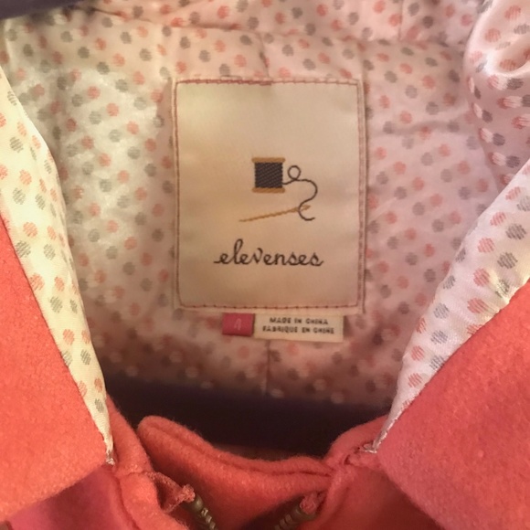 Anthropologie Salmon Hooded Peacoat by Elevenses - Picture 3 of 3